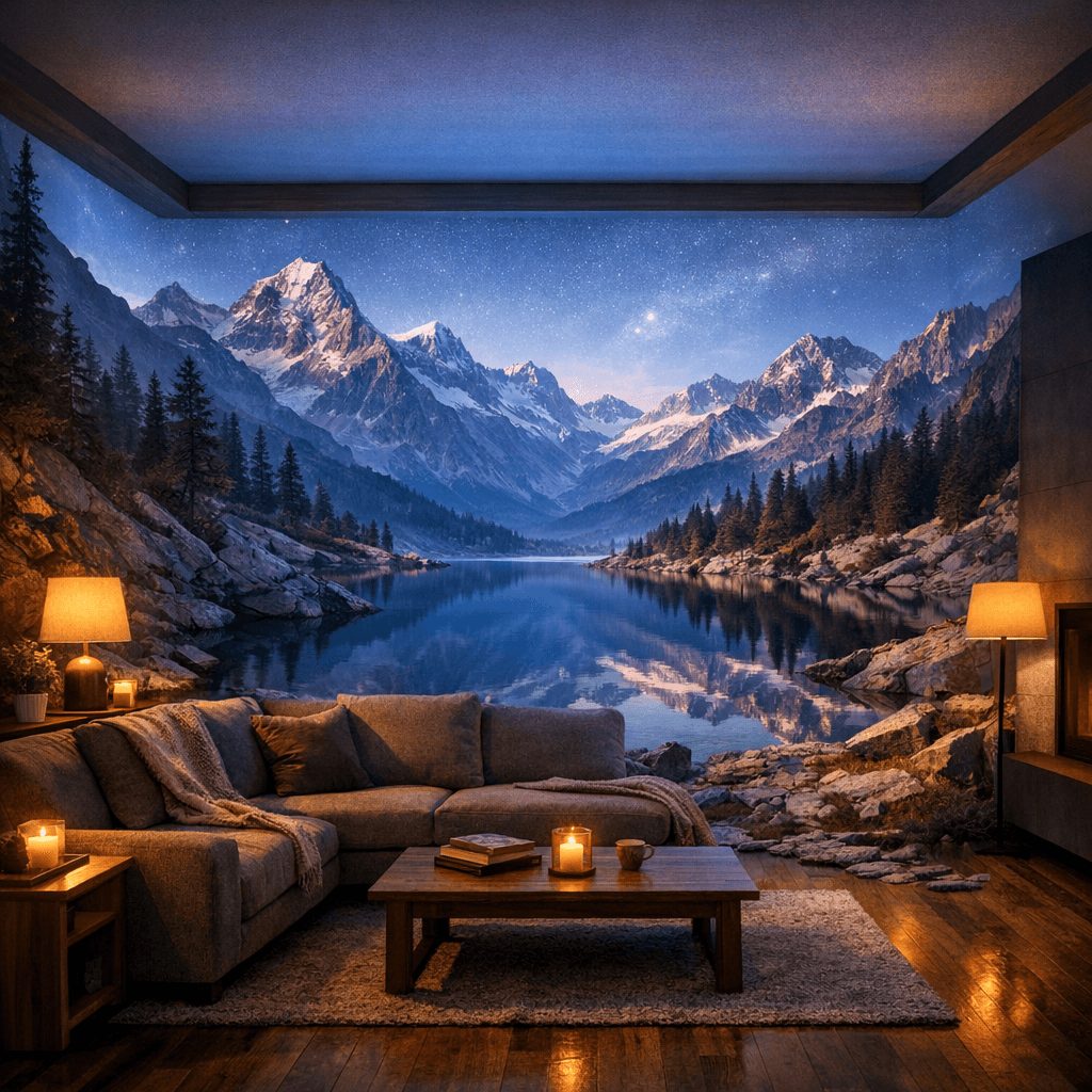 Immersive spatial scene in a living room