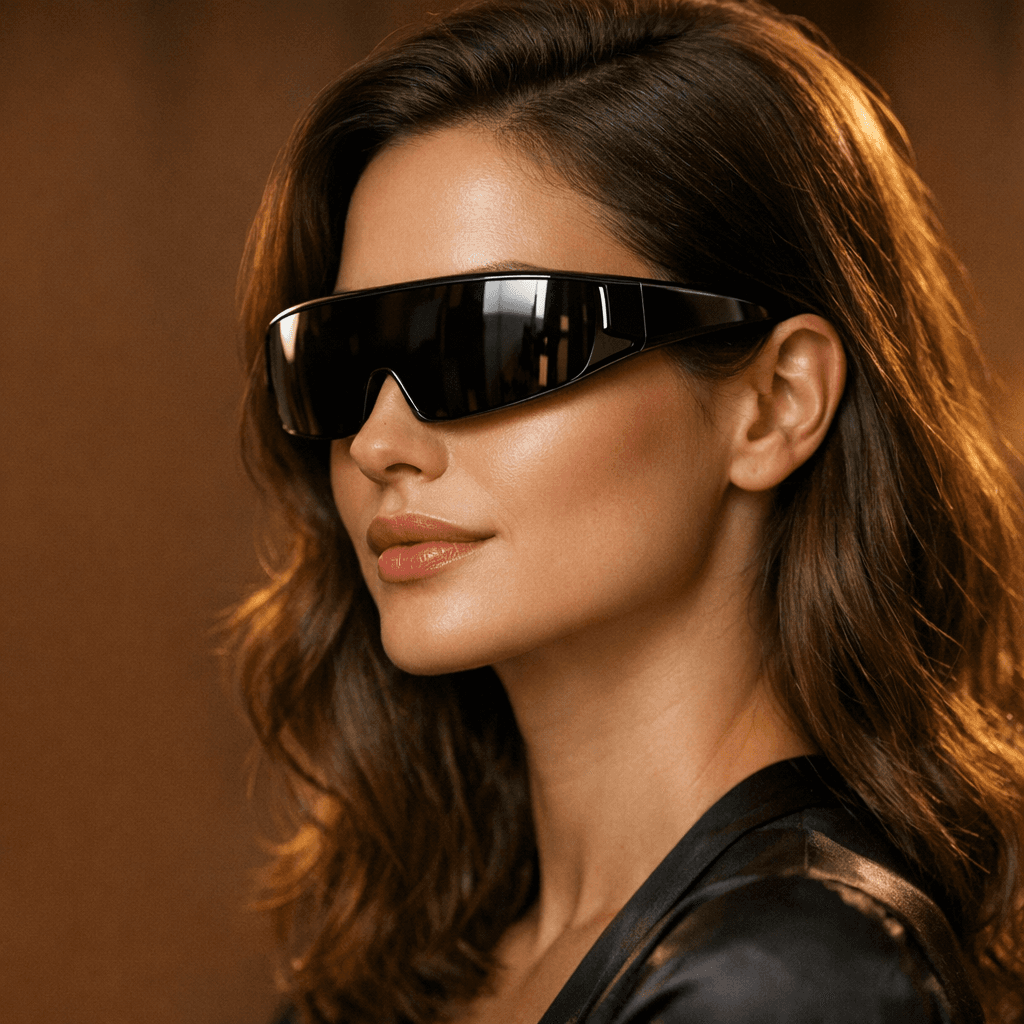 Woman wearing Lumina glasses