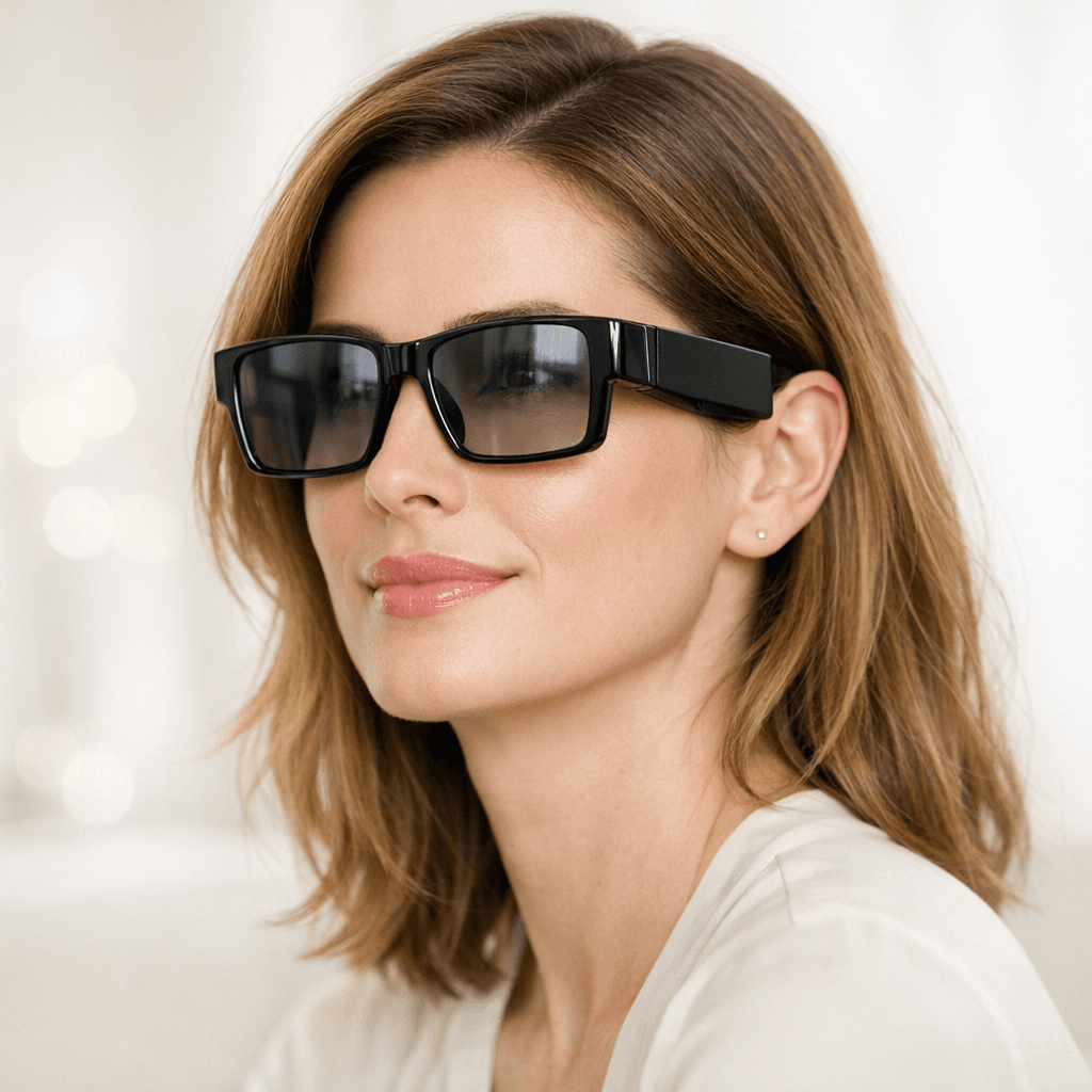 Person wearing Lumina glasses